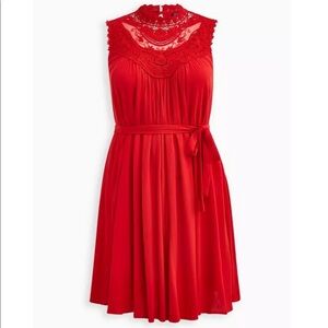 Torrid Mini Crinkle Gauze Crochet Dress